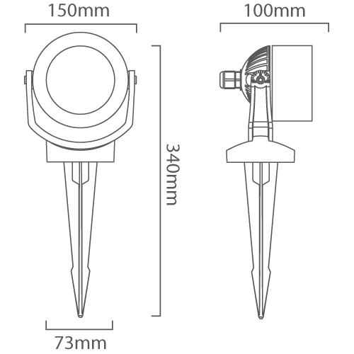Eurolux O450BFU Fumagalli Tommy Garden Spike Black - Image 2