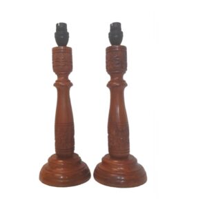 Litex Lamps TL894 SET OF TWO Hand Carved Wooden Table Lamp