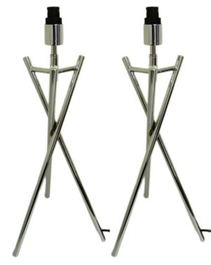 Set of 2 Modern Metal Tripod Table Lamps TL962CH/BCTWIN-0