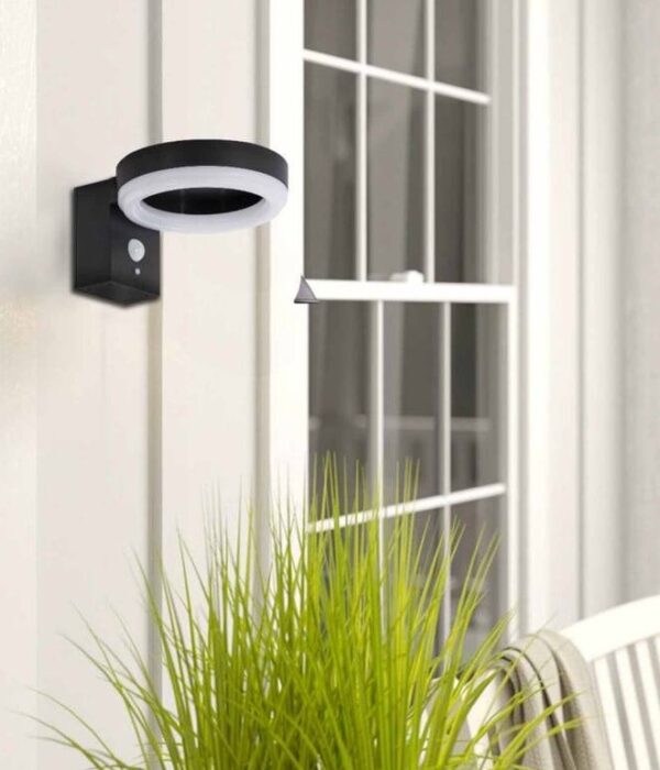 Brightstar LS023 Matt Black Solar LED Sensor Wall Lamp - Outdoor - Image 2
