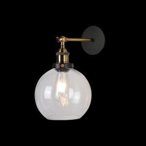 K Light T-KLW-3140 Antique Brass Glass Ball Wall Light