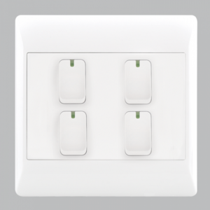 Brightstar ESW008 White 4 Lever 1 Way Switch