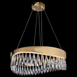 K Light K-LED-89095 Imperial Round Crystal and Gold LED Chandelier