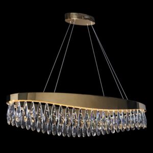 K Light K-LED-89099 Imperial Oval Crystal and Gold LED Chandelier