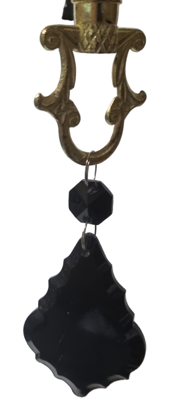 Litex Lamps TRF919/3 BK/PB Luxe 3 Light Chandelier with Crystals - Image 6
