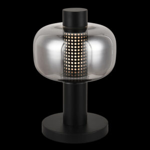K Light T-KLT-133/BL Medium Chicago Glass Table Lamp Black