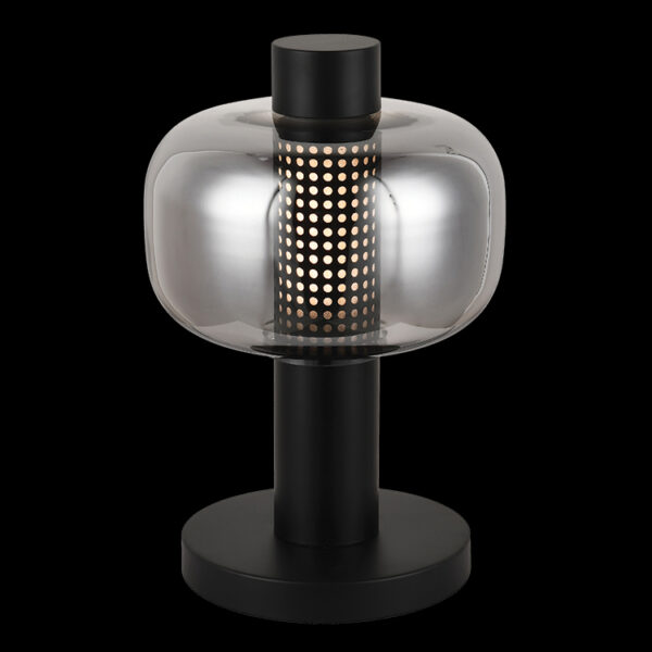 K Light T-KLT-133/BL Medium Chicago Glass Table Lamp Black