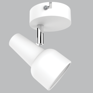 Brightstar S166/1 Matt White and Polished Chrome Spotlight