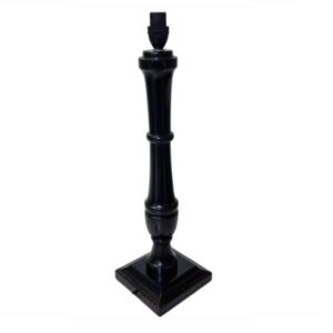 Litex Lamps TL4014 BK/BC Tall and Thin Square Base Wooden Table Lamp