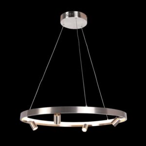 K Light K-LED-400/64NS LED 64cm Crown+4 Spot 3W LED Pendant Satin Nickle