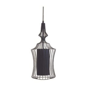 Spazio 8676.01 Tokyo 1 Black Interior Wired Frame Pendant