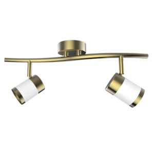 Brightstar S172/2 Brass/White - Matt White and Satin Brass Spotlight
