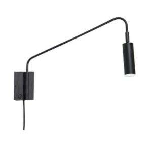 Brightstar WB373 MATT BLACK Metal LED Wall Bracket with Moveable Arm, Swivel Head and Switch