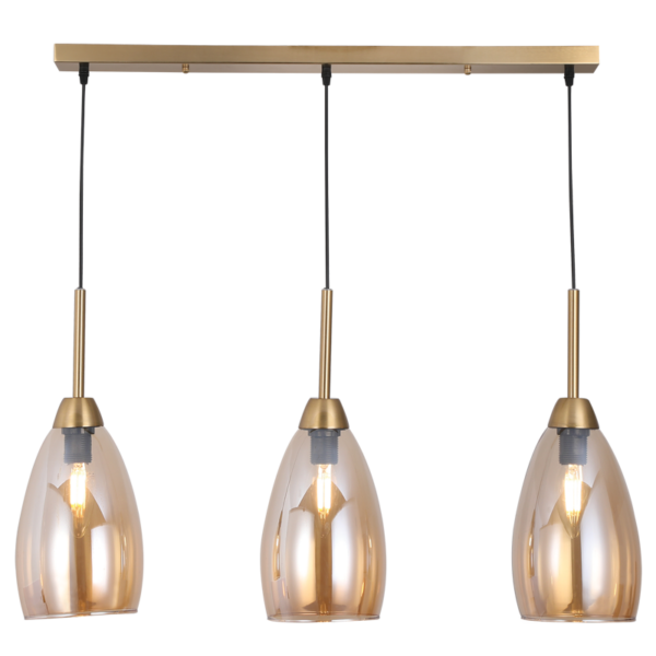 3 Light Glass Pendant, 3 light rail, Brightstar PEN814/3