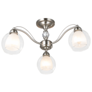 Brightstar CH252/3 SATIN Satin Chrome with Clear Outer Glass and Frosted Inner Glass