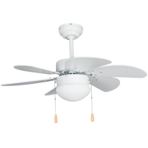 Brightstar FCF083 WHITE Metal Ceiling Fan with Opal Glass