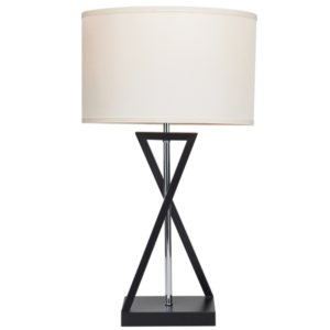 Brightstar TL695 BLACK Metal and Polished Chrome Centre Rod with Beige Shade