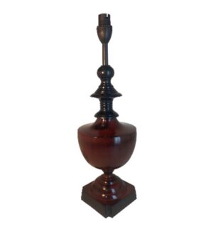 Litex Lamps TL989 Victoria Marbled Chocolate Brown Table Lamp with Black Detail