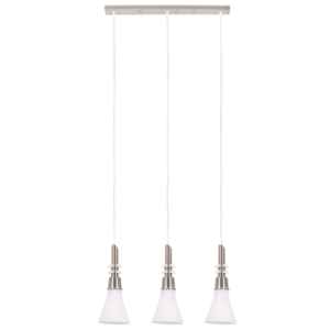 Brightstar PEN077/3 SATIN Satin Chrome Pendants with White Glass