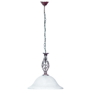 Brightstar PEN1031 SATIN Satin Chrome Pendant with Alabaster Glass