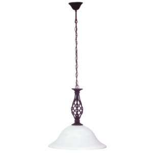 Brightstar PEN1032 BLACK Metal Pendant with Alabaster Glass