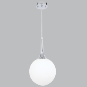 Brightstar PEN284/1 CHROME Polished Chrome Pendant with Opal Glass