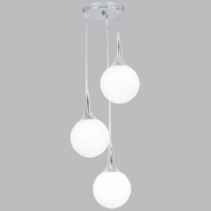 Brightstar PEN284/3 CHROME Polished Chrome Pendant with Opal Glass