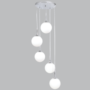 Brightstar PEN284/5 CHROME Polished Chrome Pendant with Opal Glass