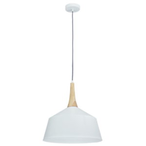 Brightstar PEN393/1 WHITE Metal and Wood Pendant