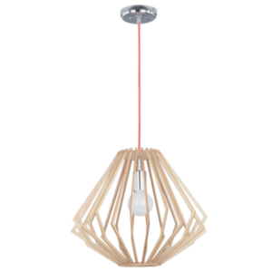 Brightstar PEN444 WOOD Polished Chrome Pendant with Wood