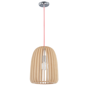 Brightstar PEN445 WOOD Polished Chrome Pendant with Wood