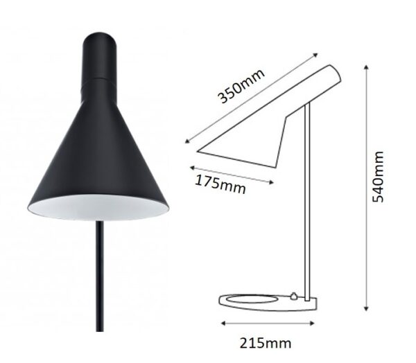 Litex Lamps TL2731 BK Metal Adjustable Desk lamp - Image 2