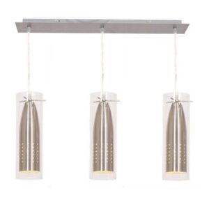 Brightstar PEN2299/3 SATIN Bar Cord Pendant with Clear Glass