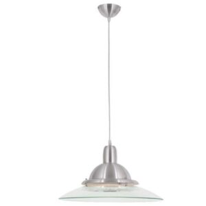Brightstar PEN270/1 CLEAR Aluminium and Clear Glass Pendant