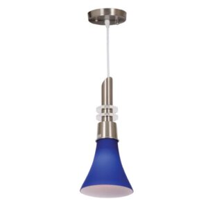 Brightstar PEN040 BLUE Satin Chrome Pendant with Colour Glass
