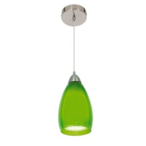 Brightstar PEN044 GREEN Satin Chrome Pendant with Double Glass