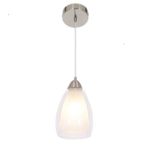 Brightstar PEN044 WHITE Satin Chrome Pendant with Double Glass