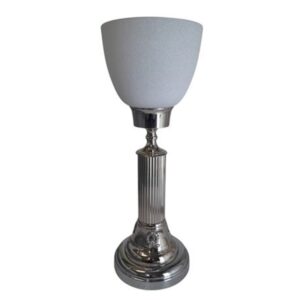 Litex Lamps TL1006 CH Chrome Parthenon Ribbed Table Lamp with Glass Shade