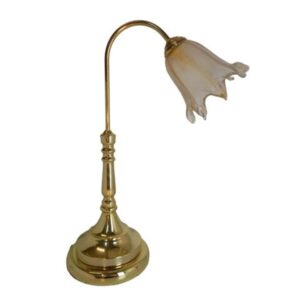 Litex Lamps TL1504/G8225 Traditional Brass Table Lamp With Glass Shade