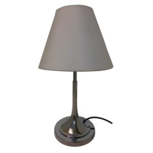 Litex Lamps TL161+043 CR Chrome Bugle Table Lamp with Fabric Lampshade