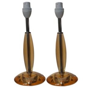 Litex Lamps TL4036 ACR/BC Amber Acrylic Table Lamp Twin Pack