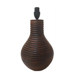 Litex Lamps TL900 WD Ribbed Wooden Table Lamp