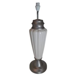 Litex Lamps TL904 CREAM Lined Ceramic and Metal Table Lamp