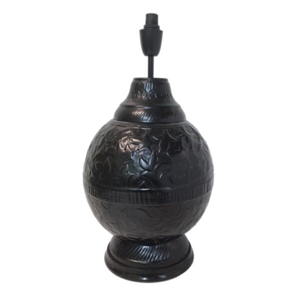 Litex Lamps TL959 MATT/BK Maxi Rounded Leaf Etched Table Lamp