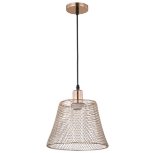 BrightStar PEN516 GOLD Steel Mesh Rose Gold Pendant with Black Cord