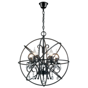 Brightstar PEN529/5 BLACK Metal Pendant with Crystals