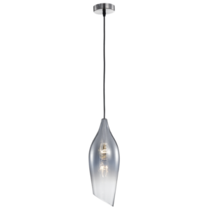 Brightstar PEN554/1 SMOKE Satin Nickel Pendant with Smoke Colour Glass Smoke