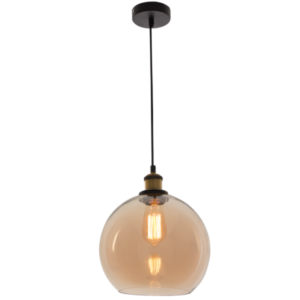 Brightstar PEN695 Amber Glass Sphere Pendant Light