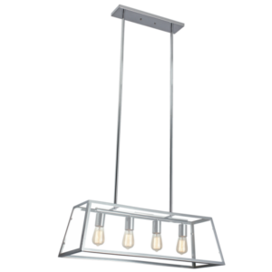 Brightstar PEN742/4 CHROME Polished Chrome and Clear Glass Pendant
