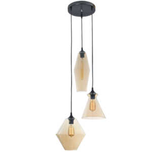 Brightstar PEN757/3 AMBER Amber Glass Pendant